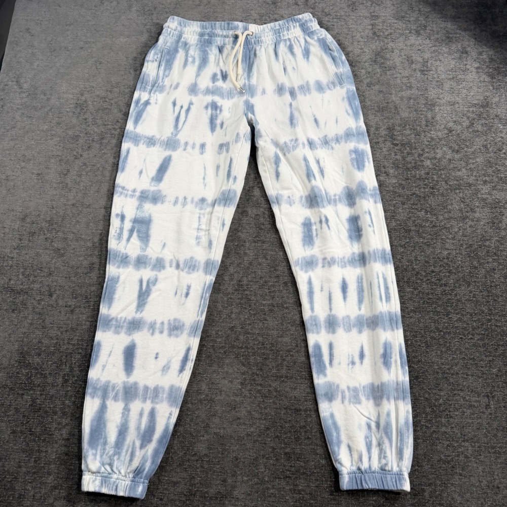 Gap Sweats Women's Medium Tall Blue Tie Dye Joggers Fleece Sweatpants Lounge